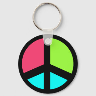 colourful peacesign keychain