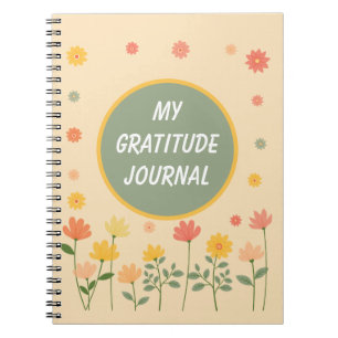 Colourful Peach Pink Yellow Gratitude Journal