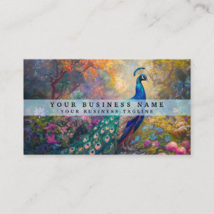 Colourful Peacock Business Cards