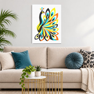 Colourful Peacock Canvas Print