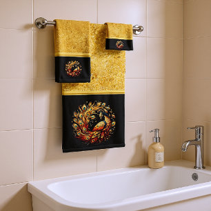 Colourful Peacock Dance Bath Towel Set
