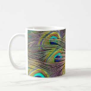 Colourful Peacock Feathers Design Coffee Mug Cup