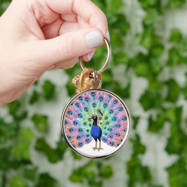 Colourful Peacock Keychain (Hand)