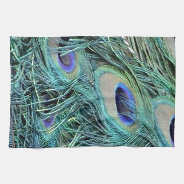 Colourful Peacock Kitchen Towel (Horizontal)
