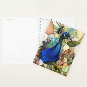 Colourful Peacock Mosaic Planner