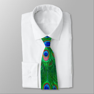 Colourful Peacock Pattern Tie
