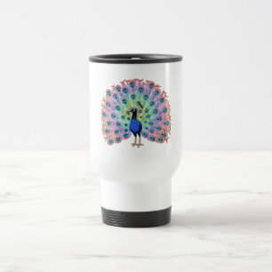 Colourful Peacock Travel Mug