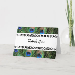 Colourful Peacock Wedding Thank You Card
