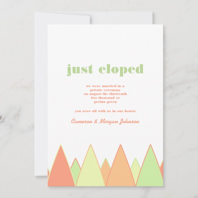 Colourful Peaks Elopement Announcement (Front)