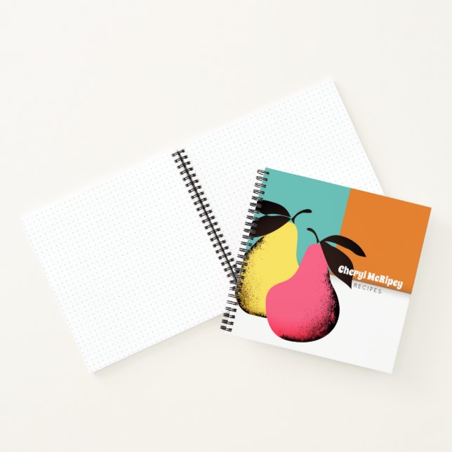 Colourful pears personal cookbook recipe notebook (Inside)