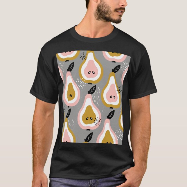 Colourful pears, vintage pattern. T-Shirt (Front)