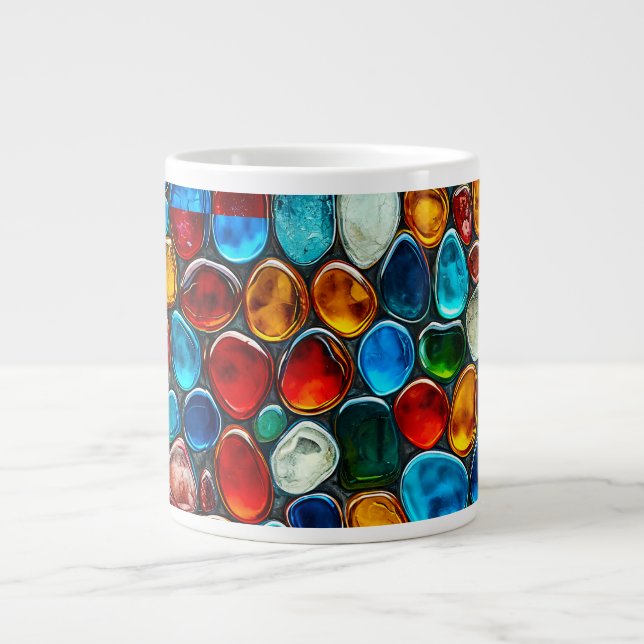 🌊 Colourful Pebble Mug Giant Coffee Cup Gift (Front)