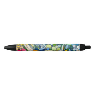 Colourful Pebbles Mosaic Art Black Ink Pen