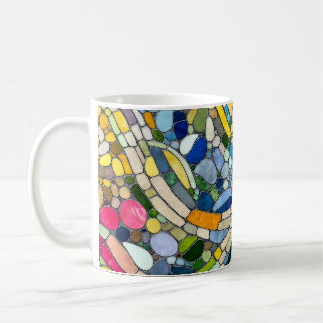 Colourful Pebbles Mosaic Art Coffee Mug (Left)