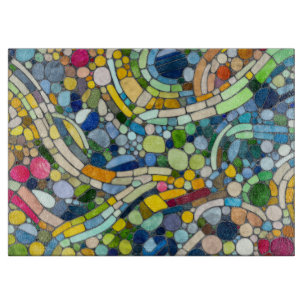 Colourful Pebbles Mosaic Art Cutting Board