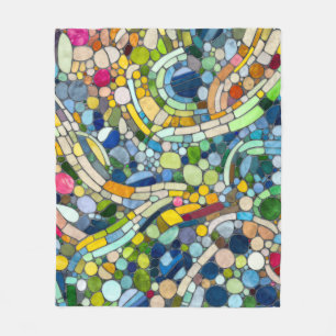 Colourful Pebbles Mosaic Art Fleece Blanket