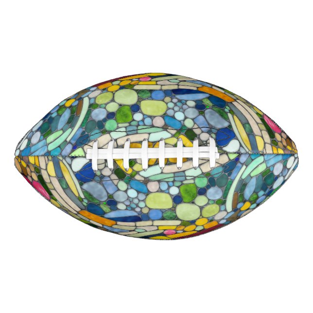 Colourful Pebbles Mosaic Art Football (Front)