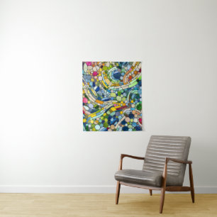 Colourful Pebbles Mosaic Art Tapestry