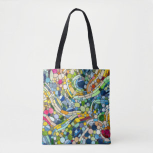 Colourful Pebbles Mosaic Art Tote Bag