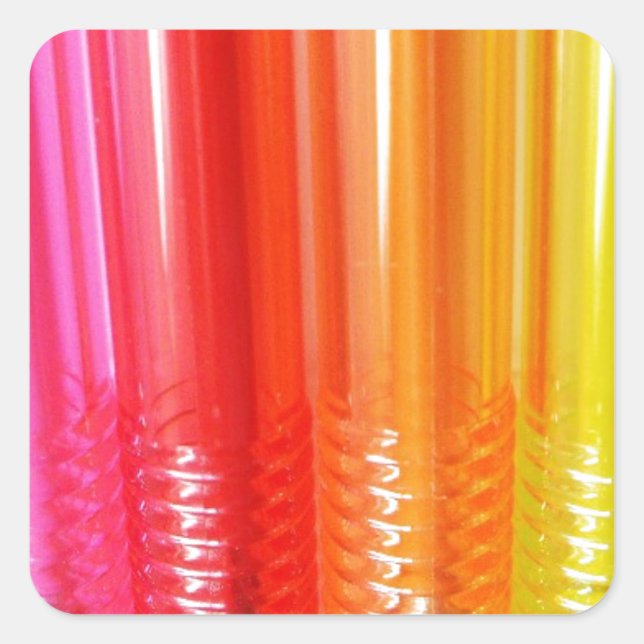 Colourful Pen Square Sticker (Front)