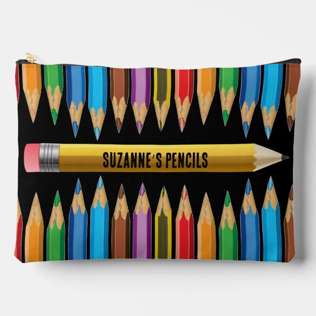 Colourful Pencil Bag Large Accessory Pouch (Front)