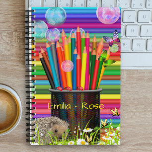 Colourful Pencil Daisy Bubble Butterflie College  Notebook