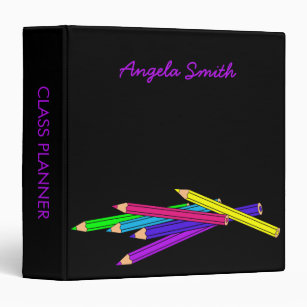 Colourful Pencils Personalized 3 Ring Binder