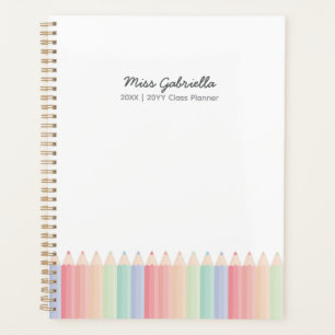 Colourful Pencils Personalized Teacher Year Planne Planner