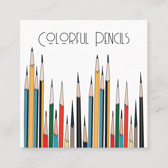 Colourful Pencils    Square Business Card (Front)