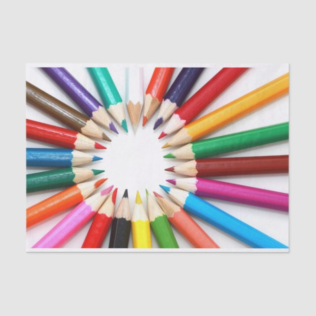 Colourful Pencils Tissue Paper (Front)