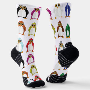 Colourful Penguin Pattern – Fun Rainbow Animal Spo Socks