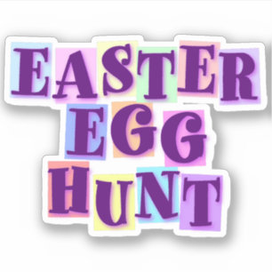 Colourful Pennant Style Easter Egg Hunt Graphic