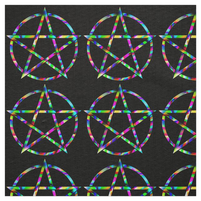 Colourful Pentagram Fabric (Swatch)