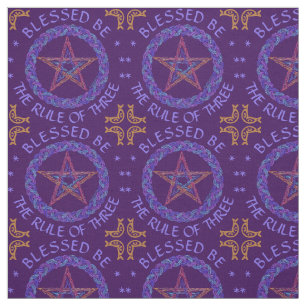 Colourful Pentagram Symbol Pagan Wicca New Age Fabric