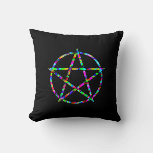 Colourful Pentagram Throw Pillow