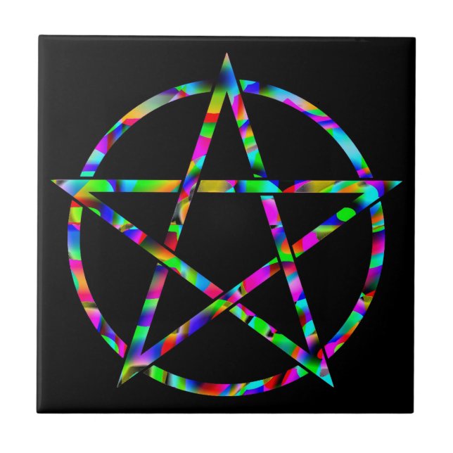 Colourful Pentagram Tile (Front)