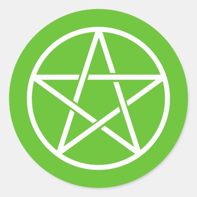 Colourful Pentagrams Classic Round Sticker (Front)