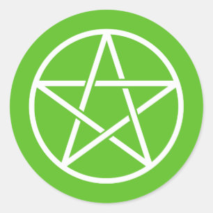 Colourful Pentagrams Classic Round Sticker