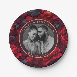Colourful Peonies Plates For Couple'S Shower Party