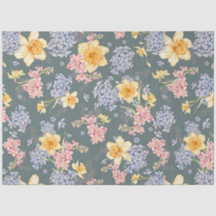 Colourful peony floral decoupage tissue paper