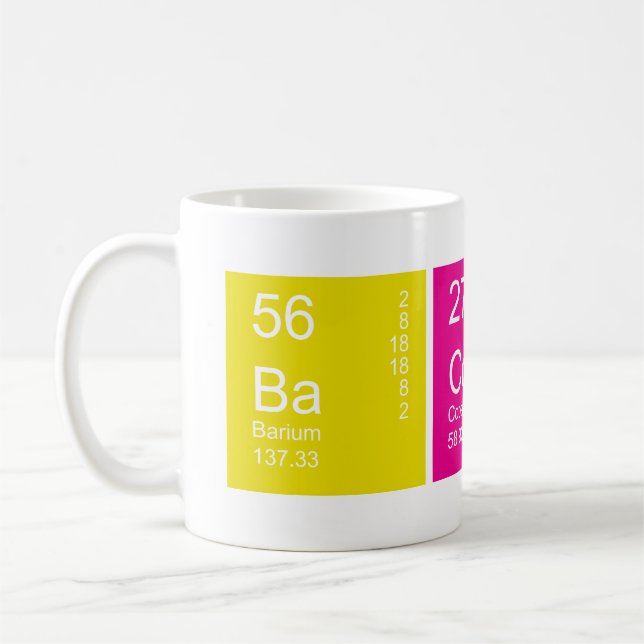 Colourful Periodic Table Bacon Coffee Mug (Left)