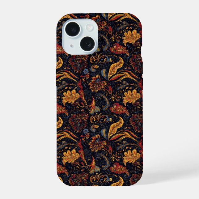 Colourful Persian Floral Pattern iPhone 15 Case (Back)