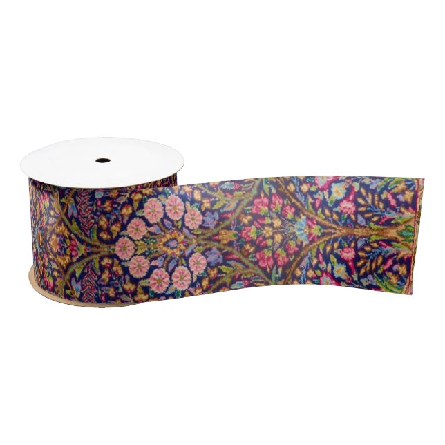 Colourful Persian Rug Pattern Satin Ribbon (Spool)