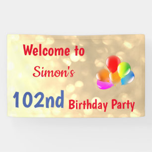 Colourful Personalised 102nd Birthday Banner