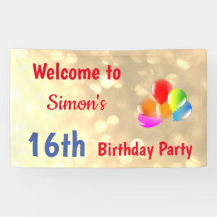 Colourful Personalised 16th Birthday Banner