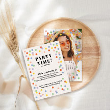 colourful personalised birthday invitation