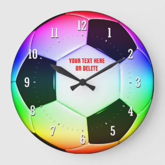 Colourful Personalizable Soccer Football | Sports Large Clock