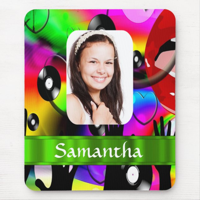Colourful personalized abstract photo template mouse pad (Front)
