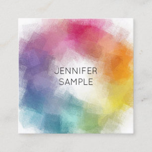 Colourful Personalized Abstract Template Elegant Square Business Card
