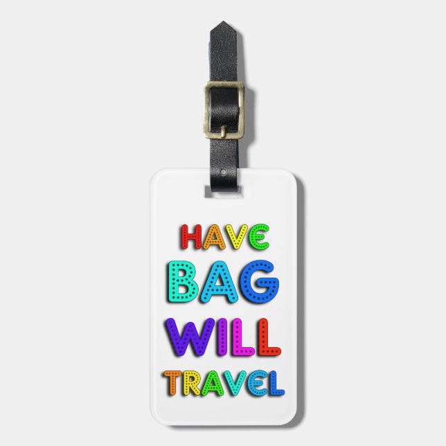 Colourful Personalized Airplane Luggage Tag (Front Vertical)